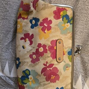 Relic Floral Canvas Clutch - Pink, Blue, Yellow